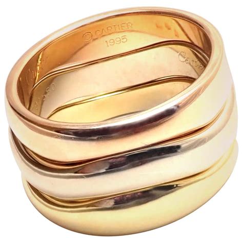 cartier three gold ring|cartier tri color ring.